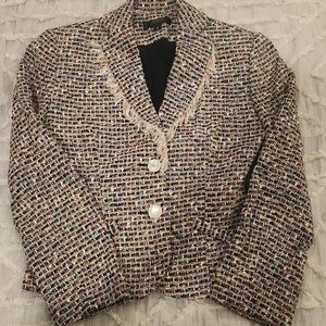 Multi Color Tailored Banu Paris Blazer with Textured Fabric Size 2!